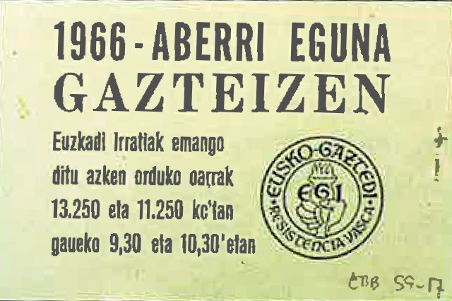 Museo del Nacionalismo Vasco - Aberri eguna 1966 - Euzko Gaztedi